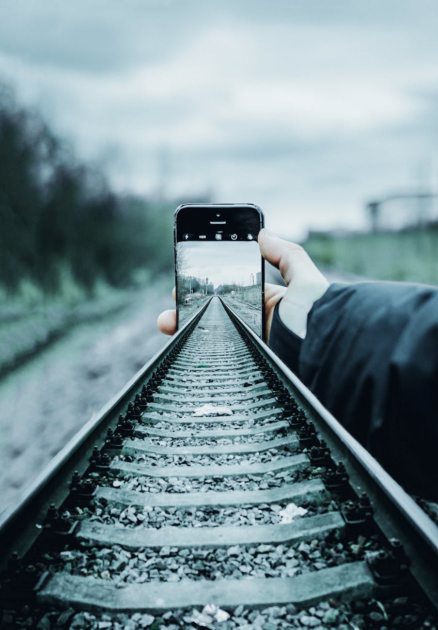 edited photo of a railway to the phone