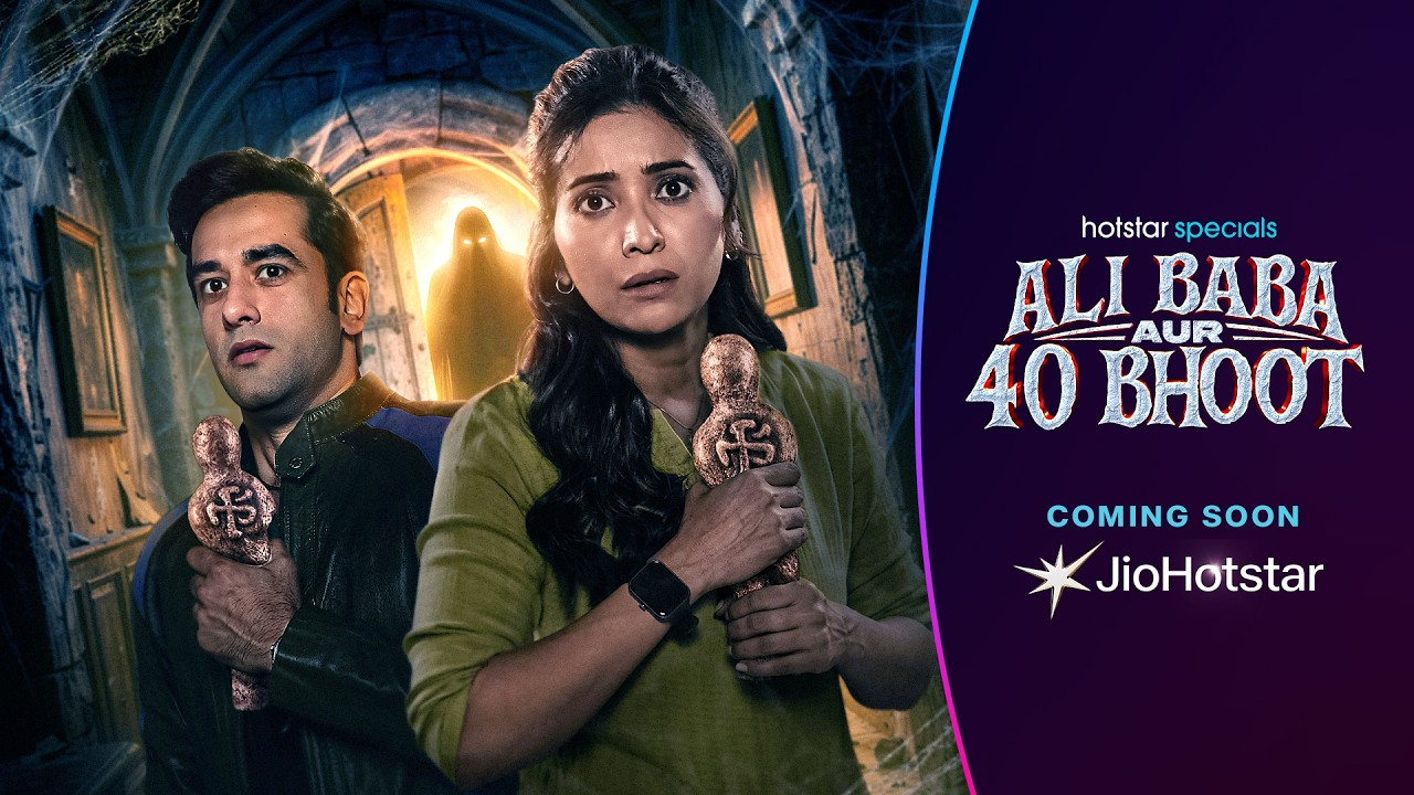 Ali Baba Aur 40 Bhoot series poster featuring its lead characters and supernatural mystery theme.
