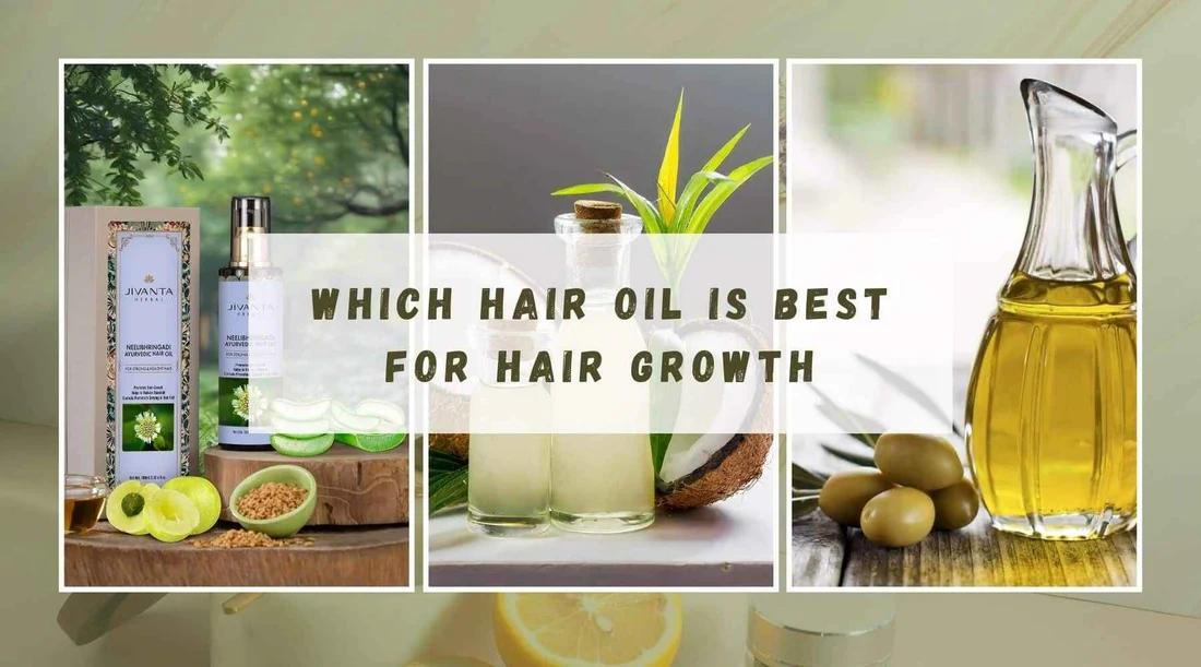 Natural hair oils including coconut, rosemary, castor, almond, and argan oil for hair nourishment and scalp care.