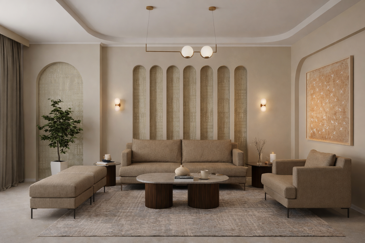 Beautiful and organized living room with comfortable furniture, natural light, indoor plants, and simple home decor ideas.