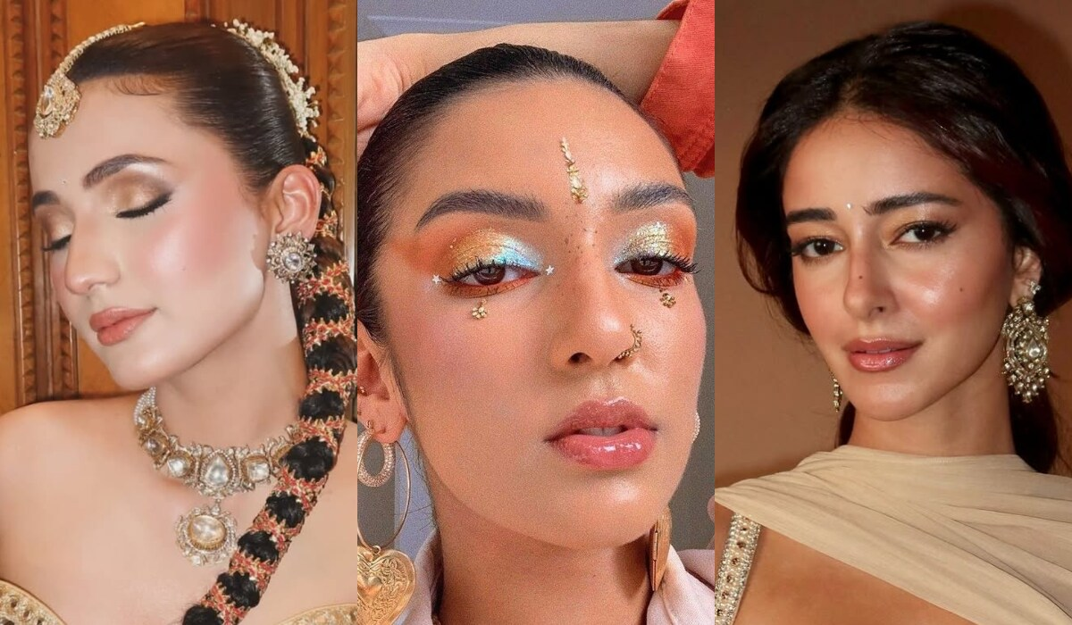Easy Diwali beauty tips featuring glowing festive makeup, radiant skin, elegant eye makeup, and a glamorous traditional look for Diwali celebrations.